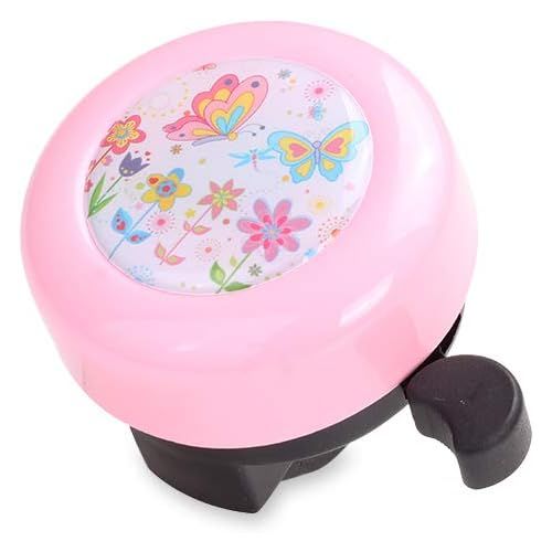  MINI-FACTORY Bike Bell for Girls, Cute Pink Girly Butterfly Flower Bike Accessory Safe Cycling Ring Horn for Bicycle Handlebar (Butterfly + Flowers)