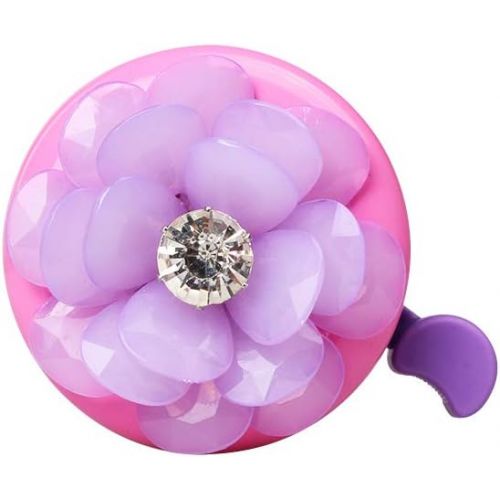  MINI-FACTORY Bike Bell for Girls, Bicycle Handlebar Cute 3D Crystal Diamond Flower Pattern Bike Safe Cycling Ring Horn (Purple)