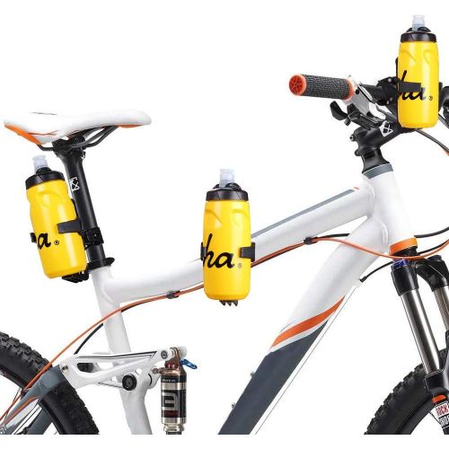  MINI-FACTORY Bike Water Bottle Cup Holder - 2Pcs Adjustable Bicycle Water Bottle/Drink/Cup Holder Carrier for Road Bike/MTB Bike/Baby Stroller - Black