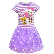 MININ Minin Girls Surprise Mesh Double Pleated Skirt Princess Dress Cosplay Costumes Birthday Party Dress