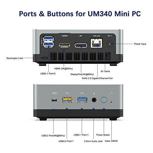  [아마존베스트]MINIS FORUM Mini PC AMD Ryzen 5 3550H | 16 GB RAM + 512 GB M.2 PCIe SSD | Radeon Vega 8 Graphics | Windows 10 Pro | Intel WIFI6 AX200 BT 5.1 | HDMI 2.0 / Display/USB-C | 2x RJ45 | 4x USB 3.1 S