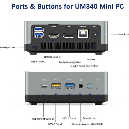 [아마존베스트]MINIS FORUM Mini PC AMD Ryzen 5 3550H | 16 GB RAM + 512 GB M.2 PCIe SSD | Radeon Vega 8 Graphics | Windows 10 Pro | Intel WIFI6 AX200 BT 5.1 | HDMI 2.0 / Display/USB-C | 2x RJ45 | 4x USB 3.1 S