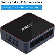 [아마존핫딜][아마존 핫딜] MINISFORUM KODLIX GK45 Mini PC Intel Gemini Lake Celeron J4105 Mini Computer, LPDDR4 4GB RAM+64GB eMMC, DIY SSD&HDD, 4K@60Hz HDMI/Mini DP/USB-C Output, 2x Ethernet Port, Support Windows 10 Pr