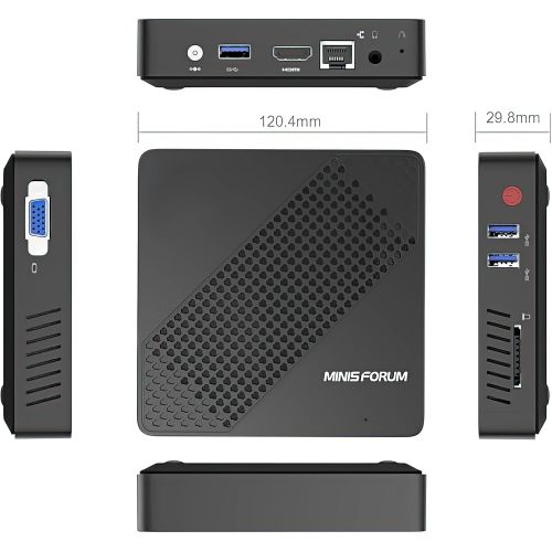  [아마존베스트]MINISFORUM Z83-F Mini PC Fanless Silent Desktop 4GB RAM, 64GB eMMC Windows 10 Pro Micro PC, HD Intel Quad Core CPU up to 1.92GHz, 1000M LAN, HDMI&VGA, Support Auto Power On, Mini Computer