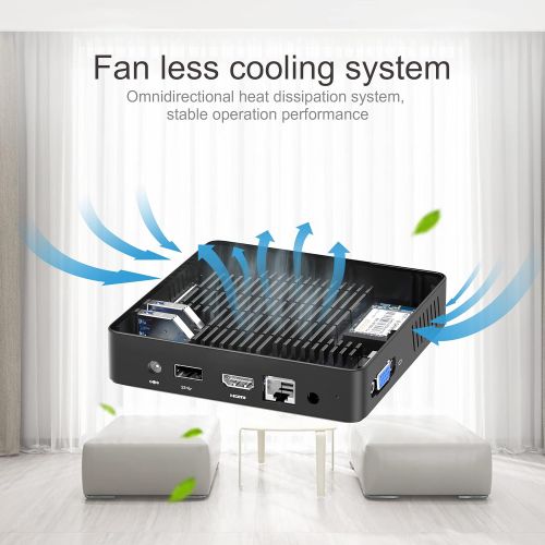  [아마존베스트]MINISFORUM Z83-F Mini PC Fanless Silent Desktop 4GB RAM, 64GB eMMC Windows 10 Pro Micro PC, HD Intel Quad Core CPU up to 1.92GHz, 1000M LAN, HDMI&VGA, Support Auto Power On, Mini Computer