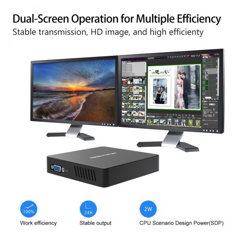  MINISFORUM Z83-F Fanless MINI PC Desktop, Windows 10 Pro 64-Bit - DDR3L 4GB64GBIntel Cherry Trail X5-Z8350 (up to 1.92 GHz)HD Graphics4K2.4G+5.8G Dual WiFi1000Mbps LANBT4.0 [Dual Outpu