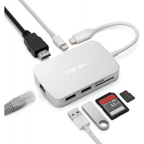  MINIX NEO C-X, USB-C Multiport Adapter with HDMI - Silver [10100Mbps Ethernet] (Compatible with Apple MacBook and MacBook Pro). Sold Directly Technology Limited.
