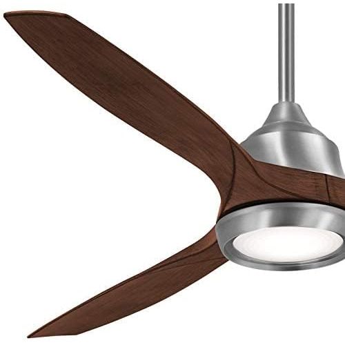  [아마존베스트]Minka-Aire F749L-BN Skyhawk 60 Inch LED Ceiling Fan with Carved Wood Blades, Integrated LED Light and DC Motor in Brushed Nickel Finish