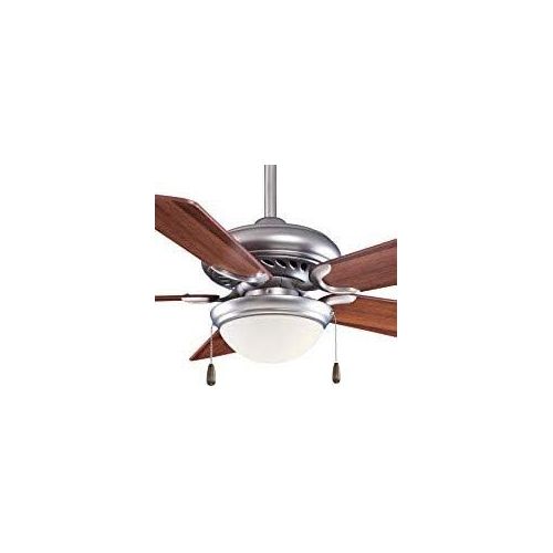  [아마존베스트]Minka-Aire F563-SP Downrod Mount, 5 White Blades Ceiling fan with 76 watts light, Brushed Steel