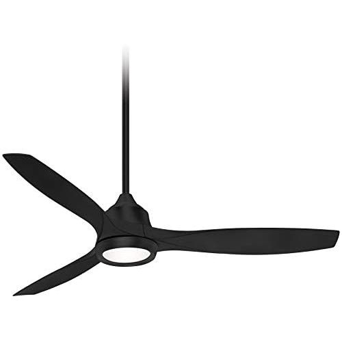  [아마존베스트]Minka-Aire F749L-CL Skyhawk 60 Inch LED Ceiling Fan with Carved Wood Blades, Integrated LED Light and DC Motor in Coal Finish