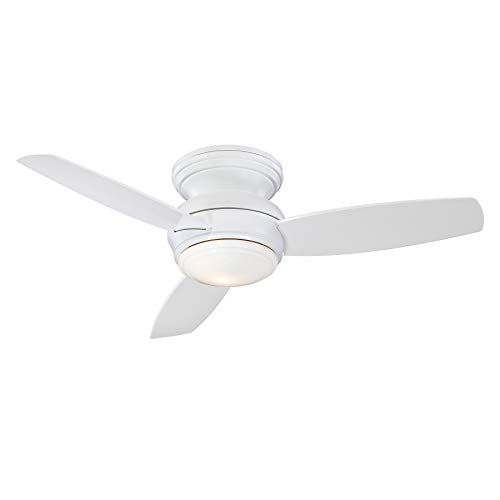  Minka-Aire F593L-WH Traditional Concept LED 44 3-Blade Ceiling Fan and Wall Control, White (LED Light)
