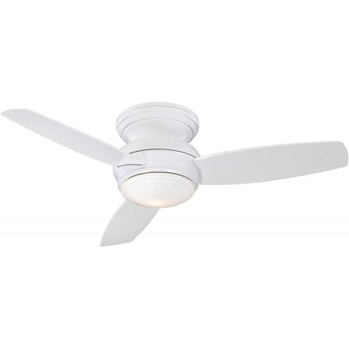  Minka-Aire F593L-WH Traditional Concept LED 44 3-Blade Ceiling Fan and Wall Control, White (LED Light)