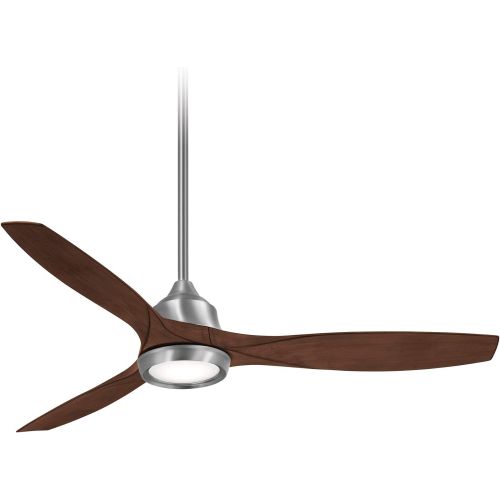  Minka-Aire F749L-BN Skyhawk 60 Inch LED Ceiling Fan with Carved Wood Blades, Integrated LED Light and DC Motor in Brushed Nickel Finish