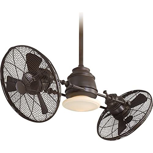  Minka Aire F802L-ORB Vintage Gyro 42 Dual Ceiling Fan with LED Lights & Wall Control, Oil Rubbed Bronze