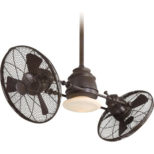  Minka Aire F802L-ORB Vintage Gyro 42 Dual Ceiling Fan with LED Lights & Wall Control, Oil Rubbed Bronze