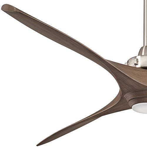  Minka-Aire F853L-BN/AMP Aviation 60 Inch Ceiling Fan with LED Light and DC Motor in Brushed Nickel Finish and Ash Maple Blades