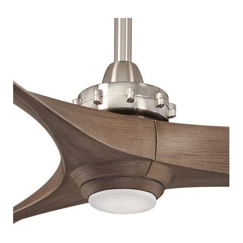  Minka-Aire F853L-BN/AMP Aviation 60 Inch Ceiling Fan with LED Light and DC Motor in Brushed Nickel Finish and Ash Maple Blades