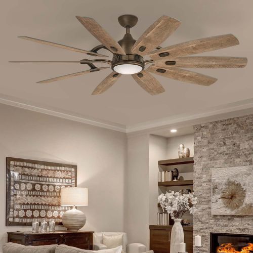  Minka-Aire F864L-HBZ Barn 65 Ceiling Fan with LED Light and DC Motor in Heirloom Bronze Finish