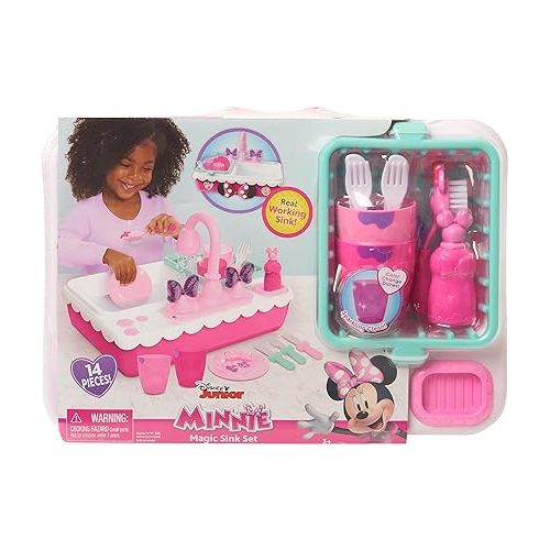  Minnie's Happy Helpers Magic Sink Set, Pretend Play Working Sink, Officially Licensed Kids Toys for Ages 3 Up by Just Play