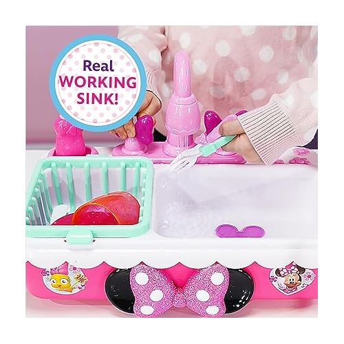  Minnie's Happy Helpers Magic Sink Set, Pretend Play Working Sink, Officially Licensed Kids Toys for Ages 3 Up by Just Play