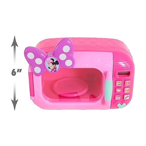  Disney Junior Minnie Mouse Marvelous Microwave Set and Accessories, 8-pieces, Pretend Play, Kids Toys for Ages 3 Up by Just Play