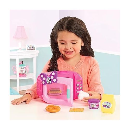  Disney Junior Minnie Mouse Marvelous Microwave Set and Accessories, 8-pieces, Pretend Play, Kids Toys for Ages 3 Up by Just Play