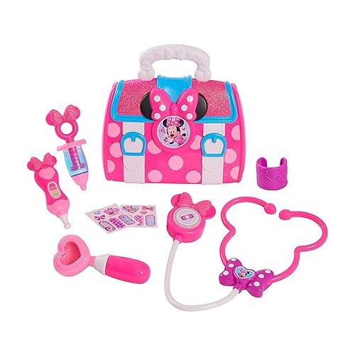 Disney Junior’s Minnie Mouse Bow-Care Doctor Bag Set, Dress Up and Pretend Play, Kids Toys for Ages 3 Up by Just Play
