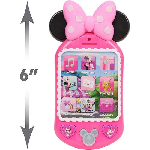  Minnie Bow-Tique Why Hello Pretend Play Cell Phone, Lights and Sounds, Kids Toys for Ages 3 Up by Just Play