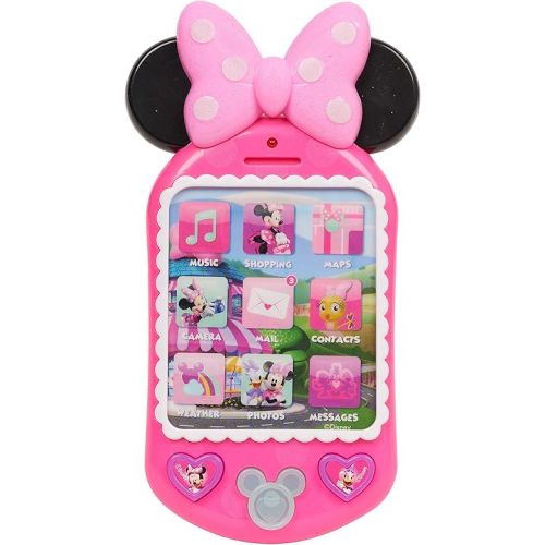  Minnie Bow-Tique Why Hello Pretend Play Cell Phone, Lights and Sounds, Kids Toys for Ages 3 Up by Just Play