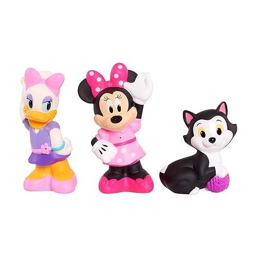  Disney Junior Minnie Mouse 3-Pack Bath Toys, Figures Include Minnie Mouse, Daisy Duck, and Figaro, Officially Licensed Kids Toys for Ages 3 Up by Just Play