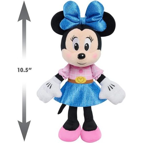  Disney Junior 10-inch Minnie Mouse Small Plush Stuffed Animal, Plushies, Soft Fabric, Kids Toys for Ages 2 Up by Just Play