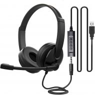 [아마존베스트]Arama Cell Phone Headset with Microphone Noise Canceling & Call Controls Wired 3.5mm Computer Headset for iPhone, Samsung, PC, Laptop, Business Skype Softphone Call Center Office