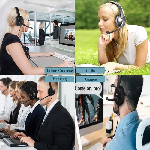  [아마존베스트]Arama Cell Phone Headset with Microphone Noise Canceling & Call Controls Wired 3.5mm Computer Headset for iPhone, Samsung, PC, Laptop, Business Skype Softphone Call Center Office