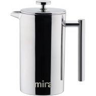 MIRA 12 oz Stainless Steel French Press Coffee Maker | Double Walled Insulated Coffee & Tea Brewer Pot & Maker | Keeps Brewed Coffee or Tea Hot | 350 ml