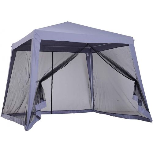  MISC Grey 10x10 Folding Screened Sun Shelter Canopy by Modern Contemporary Square Steel Portable