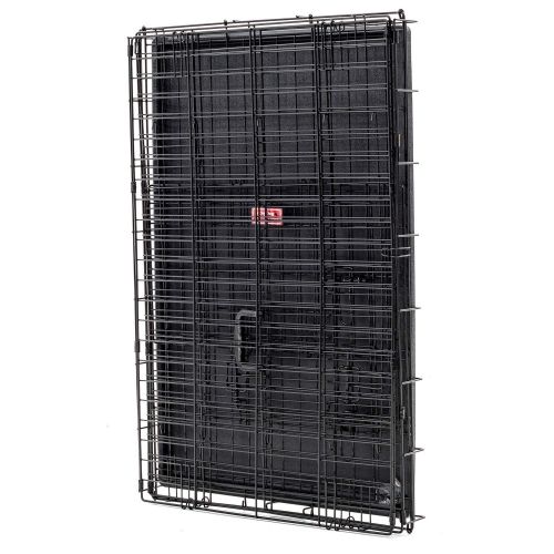  MISC 30 Inch Dog Crate 2 Doors Kennel Collapsible Dog Cage Medium Dogs Double Doors Metal Divider Folding Portable Strong Black