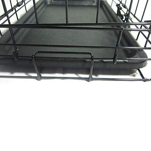  MISC 2 Door 4Ft Dog Crate Black, 48 Dog Cage with Divider Metal Pet Kennel Folding for Small Dogs, XXL Plastic Iron