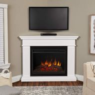 MISC Grand Corner Electric Fireplace in White Classic Traditional Veneer Adjustable Thermostat Remote Control