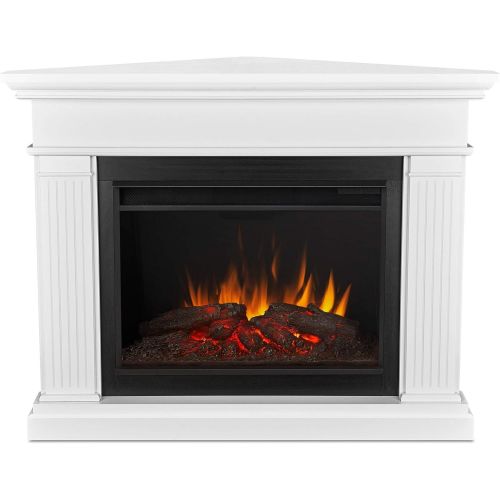  MISC Grand Corner Electric Fireplace in White Classic Traditional Veneer Adjustable Thermostat Remote Control