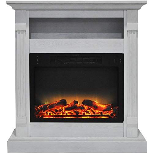  MISC 34 in. Electric Fireplace W/Enhanced Log Display and White Traditional MDF Programmable