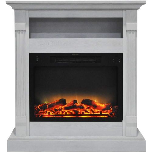  MISC 34 in. Electric Fireplace W/Enhanced Log Display and White Traditional MDF Programmable