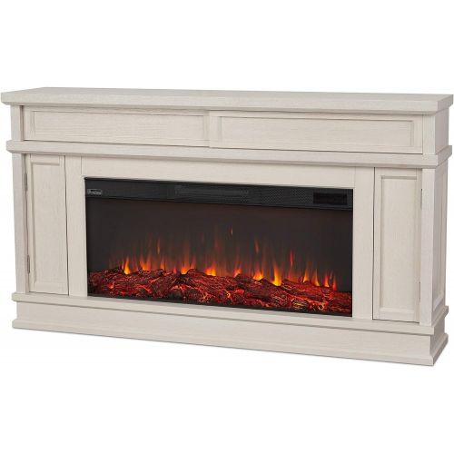  MISC Electric Fireplace in Bone White Off/White Classic Traditional Metal Veneer Programmable Remote Control