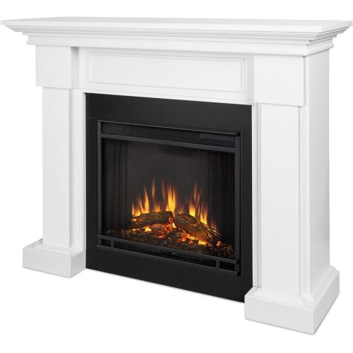  MISC White Electric Fireplace - 48.4l X 13.9w 38.6h Traditional Transitional Glass Programmable Remote Control