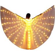 MISI CHAO LED Isis Wing - Belly Dance Light Up Wing Party Club Wear with Flexible Sticks for Women