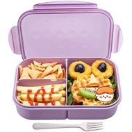 [아마존베스트]Bento Box for Kids, Leakproof Lunch Box with 3 Compartments, Lunch container safe for kids (Purple) By MissBig