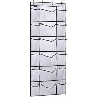 MISSLO Over The Door Shoe Organizer with 6 Extra Large Mesh Storage Pockets Hanging Shoe Holder Hanger, White