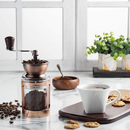  MITBAK Manual Coffee Grinder With Adjustable Settings| Sleek Hand Coffee Bean Burr Mill Great for French Press, Turkish, Espresso & More | Premium Coffee Gadgets are an Excellent C