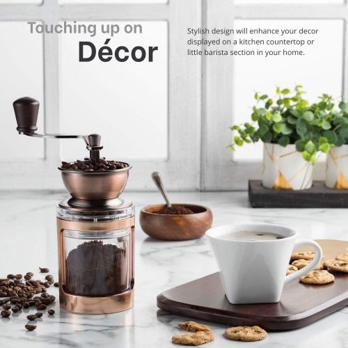  MITBAK Manual Coffee Grinder With Adjustable Settings Sleek Hand Coffee Bean Burr Mill Great for French Press, Turkish, Espresso & More Premium Coffee Gadgets are an Excellent Coff