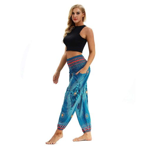  MITIY Women Pants Women Boho Casual Loose Hippy Yoga Trousers Baggy Aladdin Harem Comfort Pants