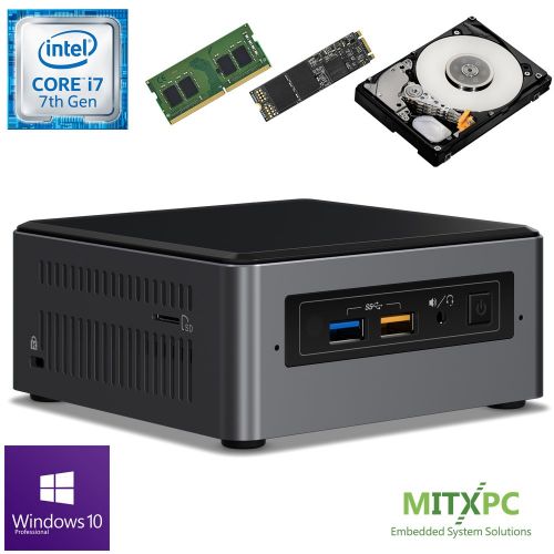  Intel BOXNUC7i7BNH Core i7-7567U NUC Mini PC w 16GB DDR4, 256GB NVMe M.2 SSD, 1 TB 2.5 HDD, Windows 10 Pro - Configured and Assembled by MITXPC